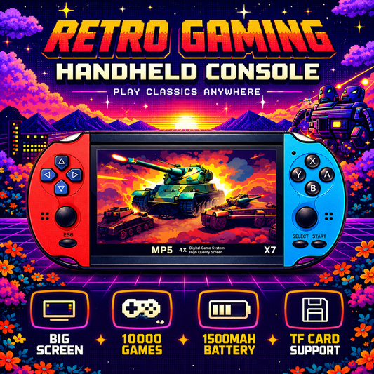 Tech Spark Retro Handheld Console – 4.3" Screen, 10,000+ Games