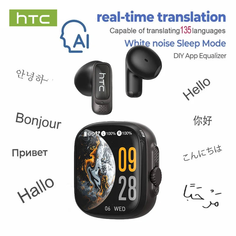 HTC NE72 Open-Ear AI Translator Earbuds | 135+ Languages