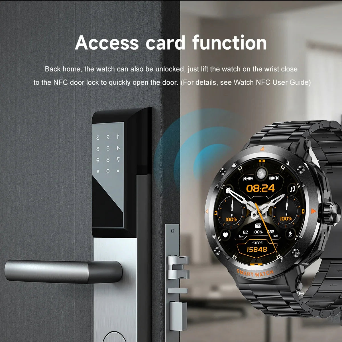 NFC Smartwatch 2-in-1 | Bluetooth Calling Earbuds