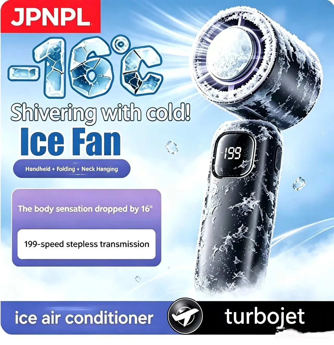 black Color Portable Hanging Neck Fan 8000mAh – Bladeless USB Cooling