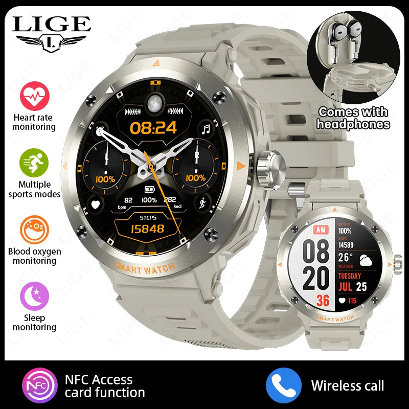 NFC Smartwatch 2-in-1 | Bluetooth Calling Earbuds