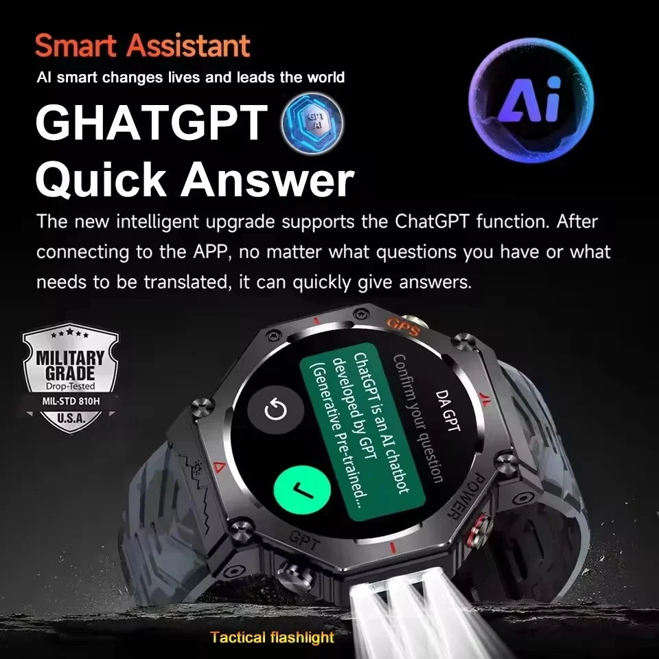 Rugged GPS Outdoor Smartwatch – AMOLED, 10ATM, Compass