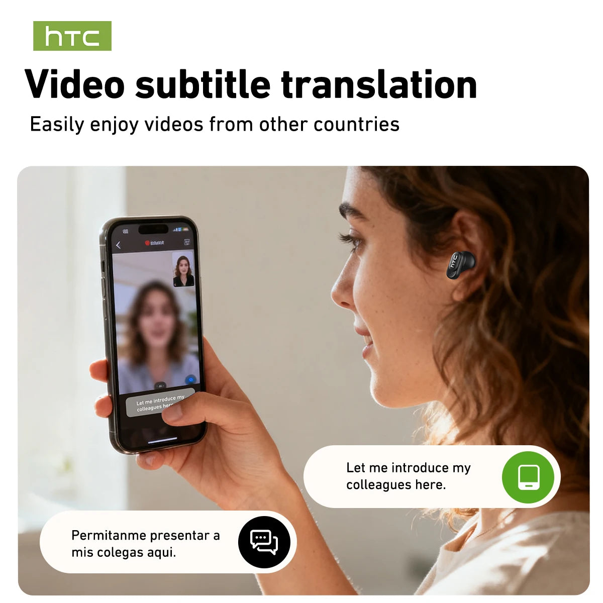 HTC NE79 AI Translator Earbuds | 135+ Languages