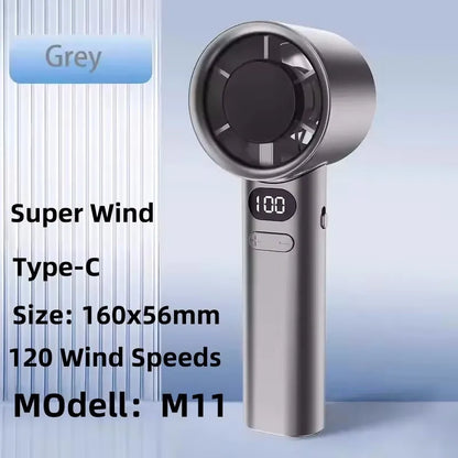 M11 gray Color Portable Hanging Neck Fan 8000mAh – Bladeless USB Cooling