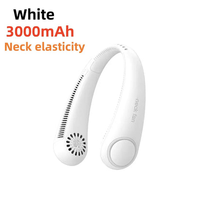 DS005 White Color Portable Hanging Neck Fan 8000mAh – Bladeless USB Cooling