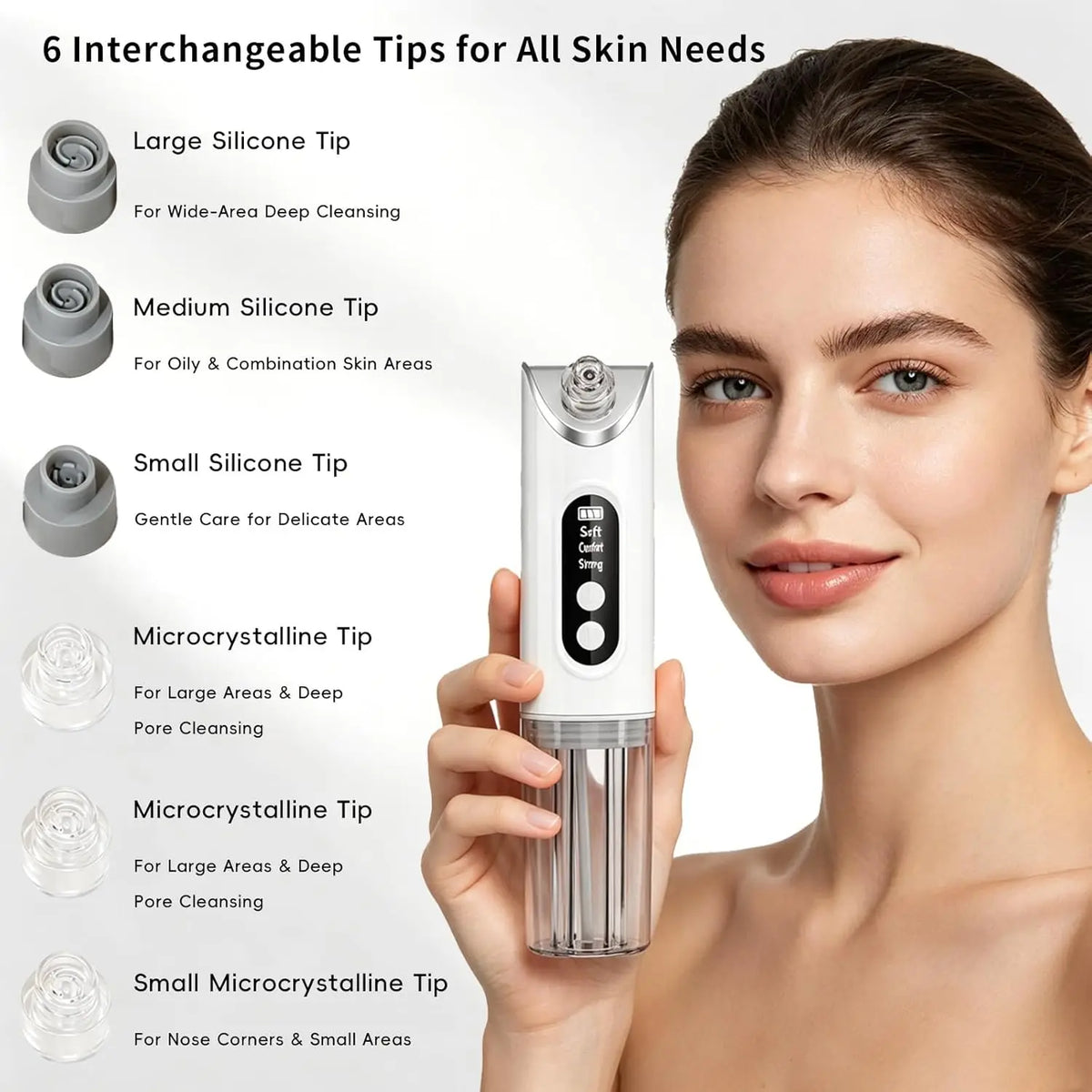Electric Blackhead Remover | 6 Suction Heads Facial Pore Vacuum