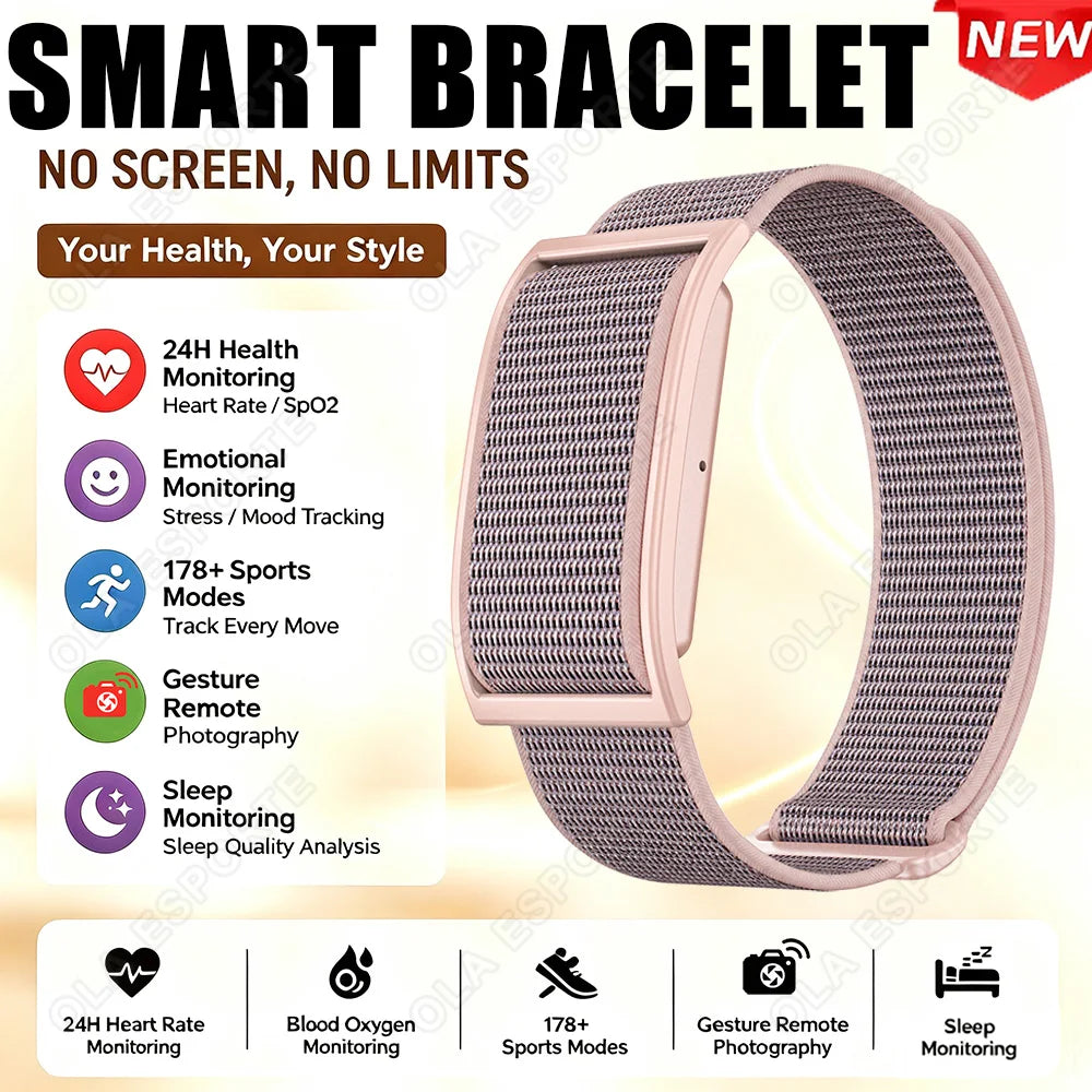 Tech Spark HT22 Screenless Smart Sport Band — Heart Rate, SpO2 & Sleep Tracker