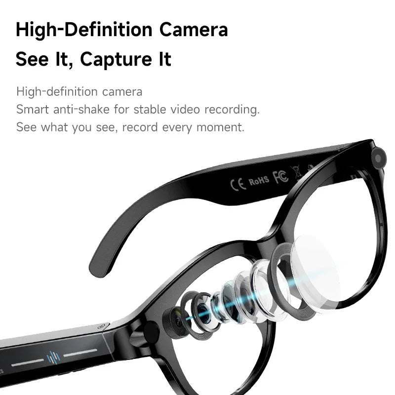AI Smart Glasses With Camera – Voice Assistant & Music
