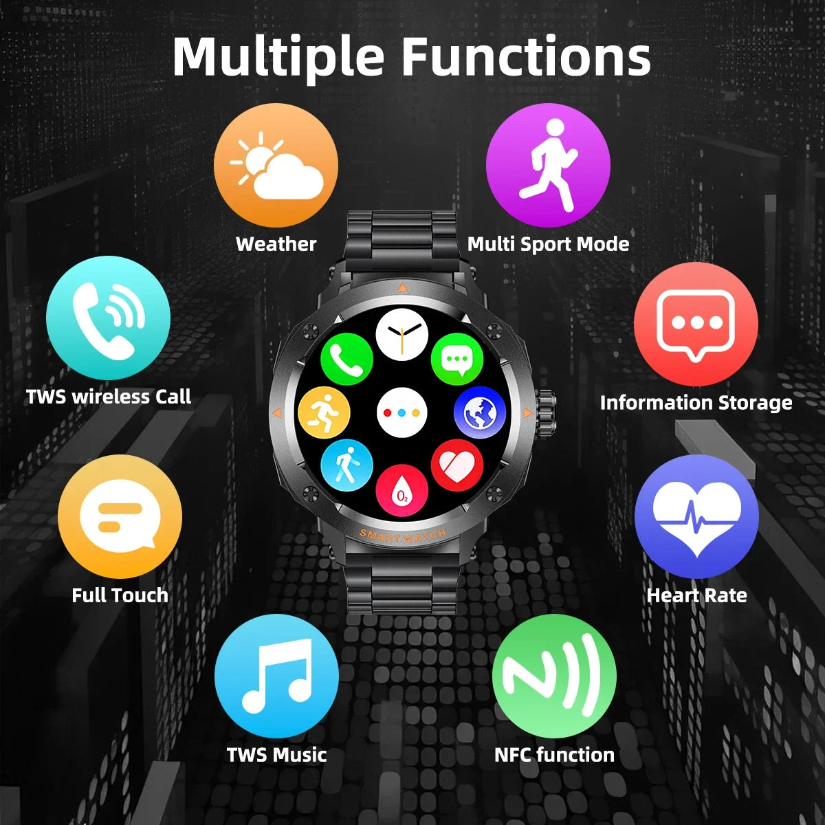 NFC Smartwatch 2-in-1 | Bluetooth Calling Earbuds