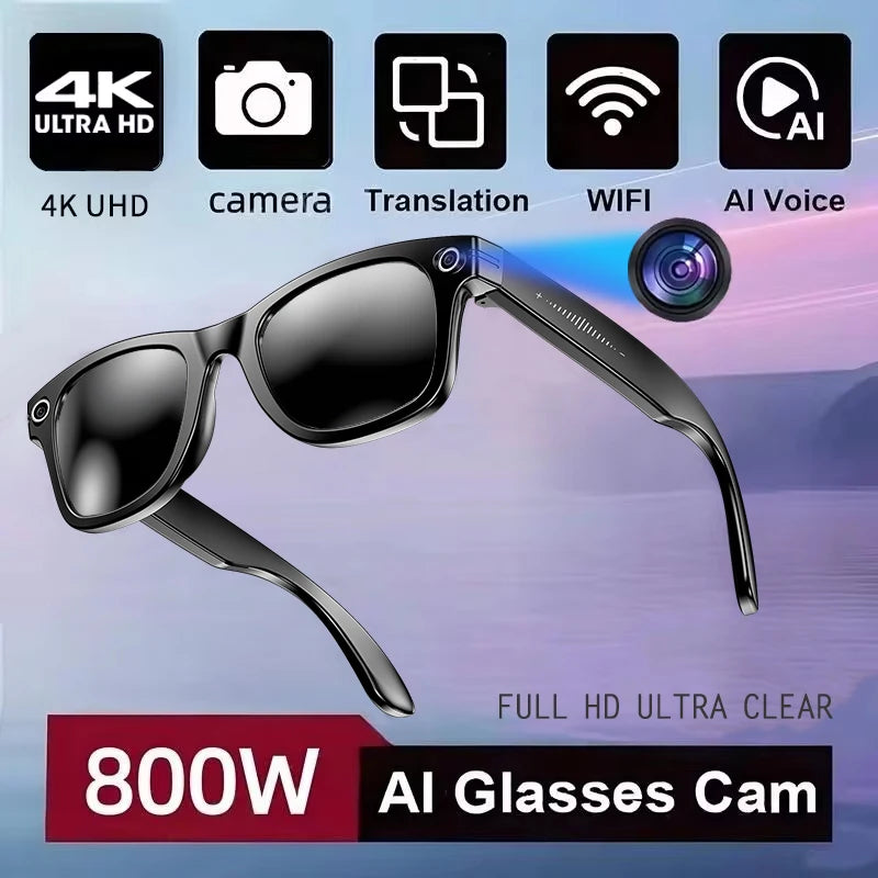 Black sunglasses Color AI Camera Smart Glasses With Photo & Call Features
