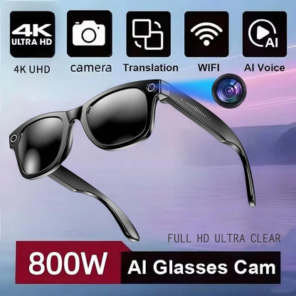 Black sunglasses Color AI Camera Smart Glasses With Photo & Call Features