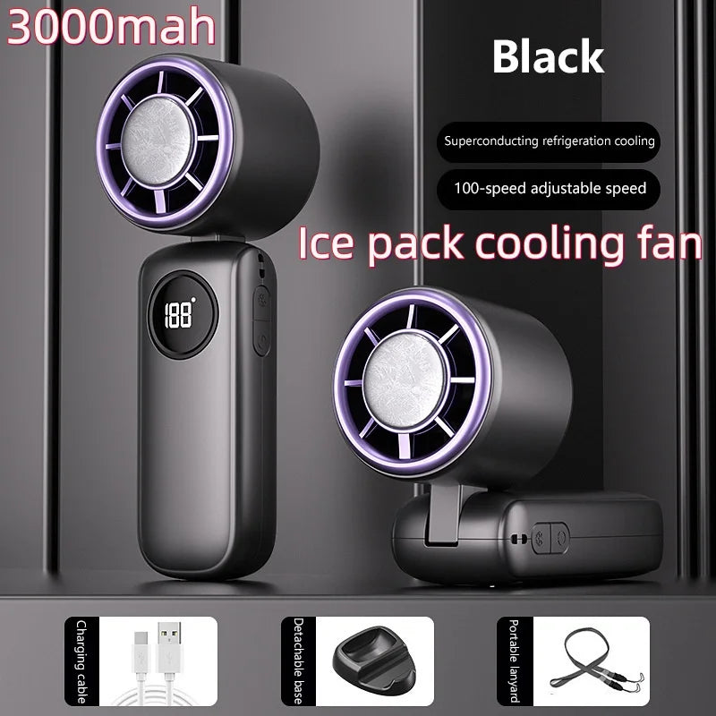 DS27Black Color Portable Hanging Neck Fan 8000mAh – Bladeless USB Cooling