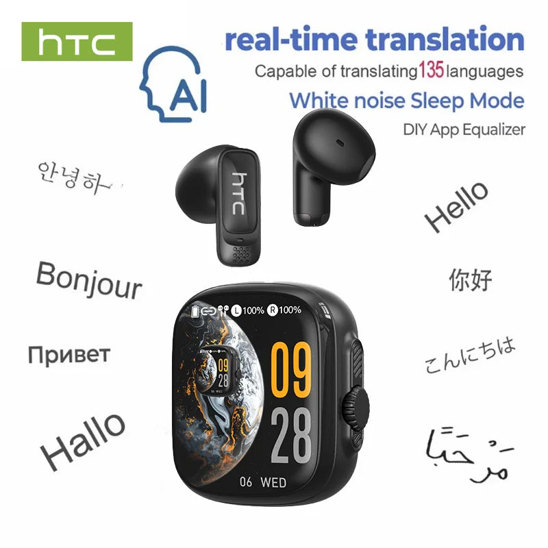 HTC NE72 Open-Ear AI Translator Earbuds | 135+ Languages
