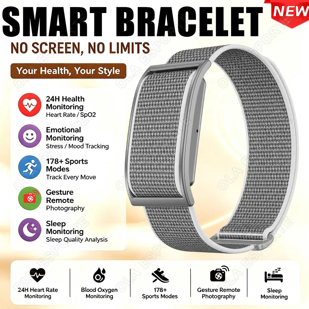Tech Spark HT22 Screenless Smart Sport Band — Heart Rate, SpO2 & Sleep Tracker