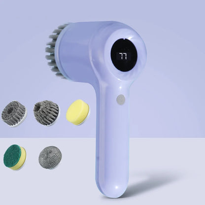 Purple Color USB Electric Rotary Scrubber Cleaning Brush – 5 Heads
