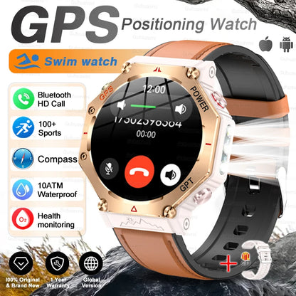 pink Leather Color Rugged GPS Outdoor Smartwatch – AMOLED, 10ATM, Compass