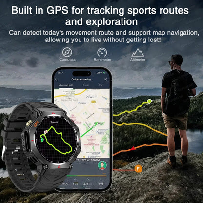 Rugged GPS Outdoor Smartwatch – AMOLED, 10ATM, Compass