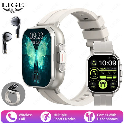 2-in-1 Smartwatch with Wireless Earbuds | Fitness & Bluetooth