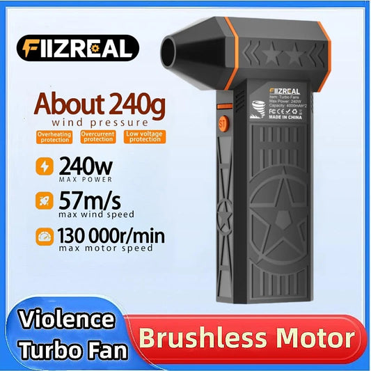 240W Brushless Turbo Air Duster – 57m/s, Dual Battery