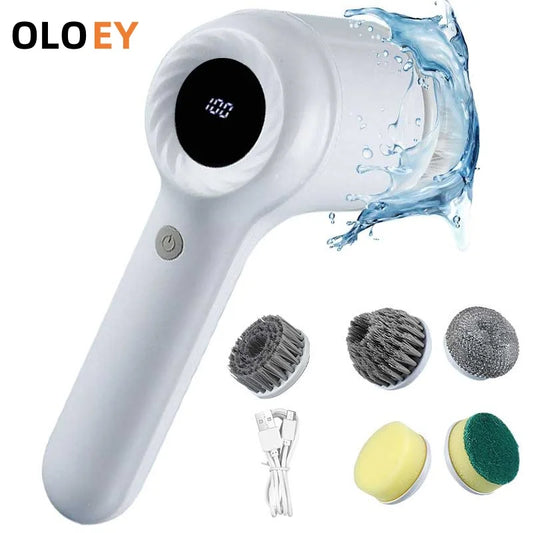 USB Electric Rotary Scrubber Cleaning Brush – 5 Heads