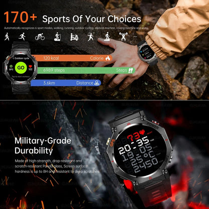 Rugged GPS Outdoor Smartwatch – AMOLED, 10ATM, Compass