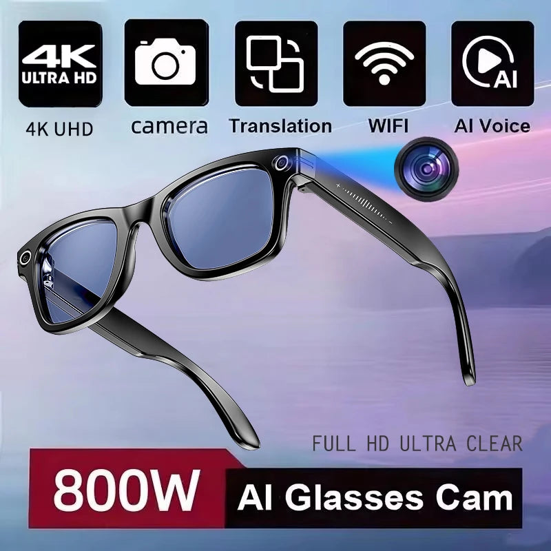 Blue light Color AI Camera Smart Glasses With Photo & Call Features