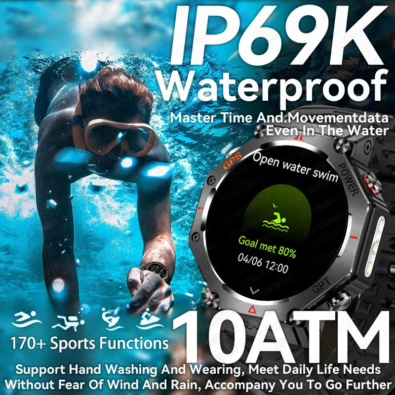 Rugged GPS Outdoor Smartwatch – AMOLED, 10ATM, Compass