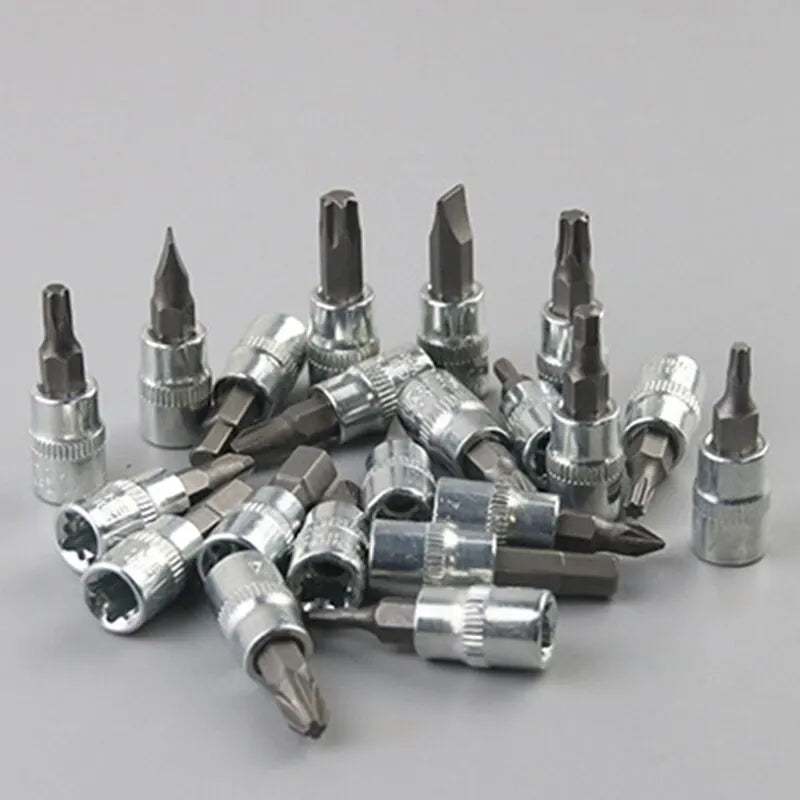46-Piece 1/4" Socket Wrench Set – Compact Car Repair Kit
