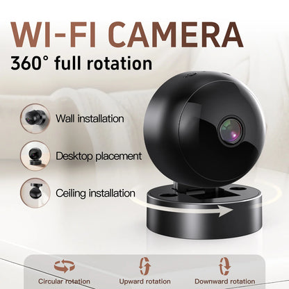 WiFi Mini Security Camera 1080P – 355° Rotating Night Vision