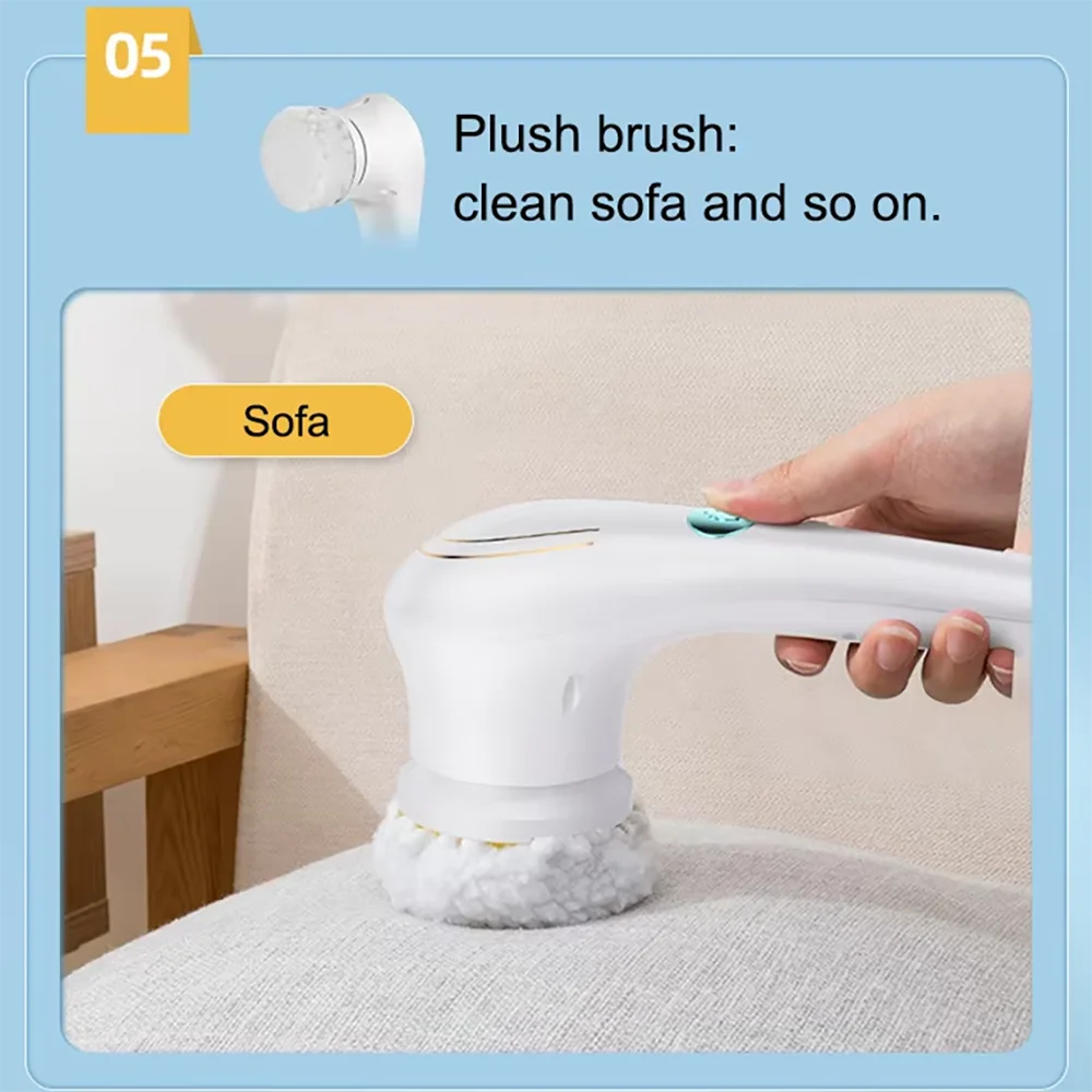 5-in-1 Electric Cleaning Brush – Cordless Rotating Scrubber