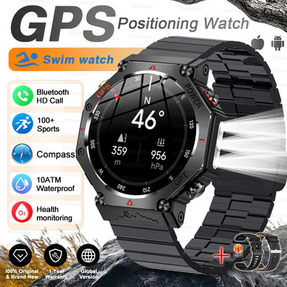 Black Steel B 2A Color Rugged GPS Outdoor Smartwatch – AMOLED, 10ATM, Compass
