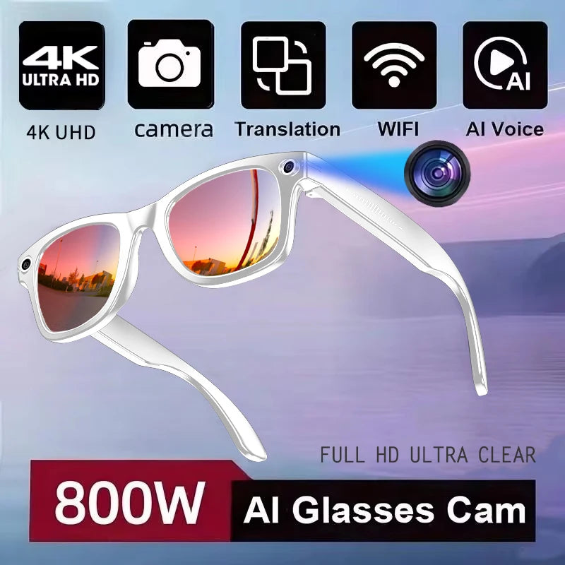 Red coating Color AI Camera Smart Glasses With Photo & Call Features