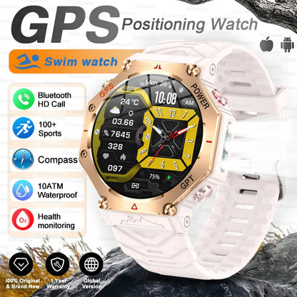 pink Color Rugged GPS Outdoor Smartwatch – AMOLED, 10ATM, Compass