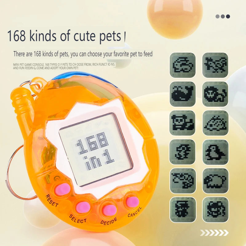 Retro Virtual Pet Keychain | 168-in-1 Digital Pet Toy